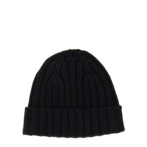 ASPESI Ribbed Knit Beanie Hat Women BLACK Caps & Hats